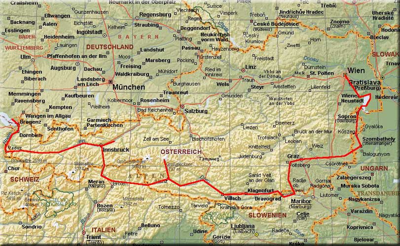 Landkarte &Ouml;sterreich