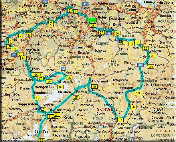 Landkarte Schweiz 2005
