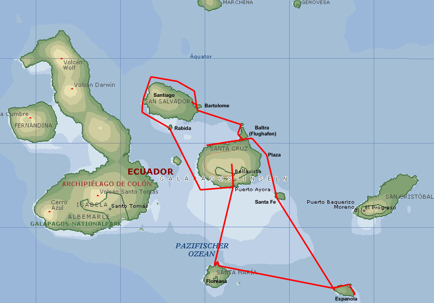 Landkarte Galapagos