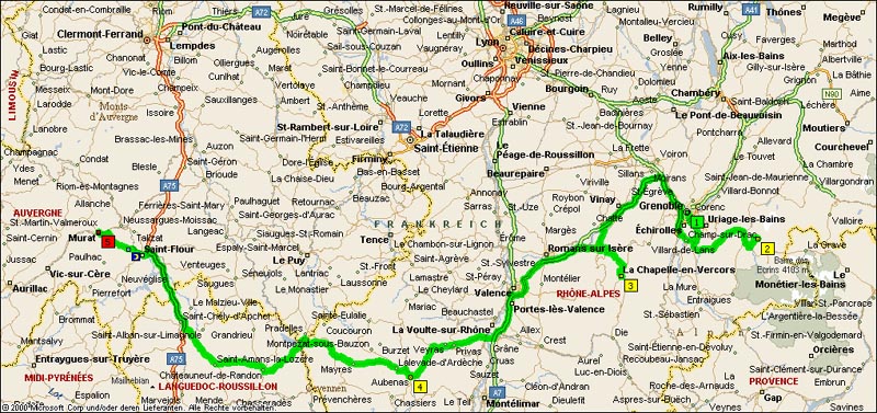 Landkarte Frankreich 2004