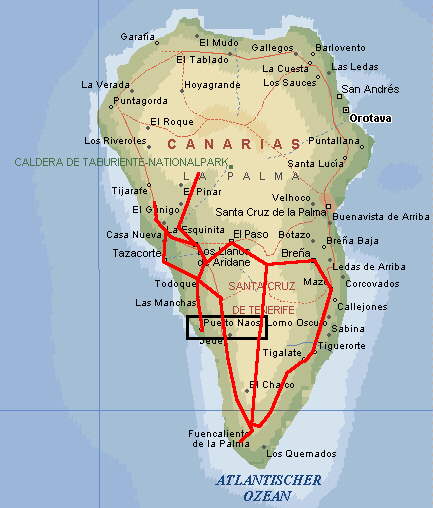 Landkarte La Palma