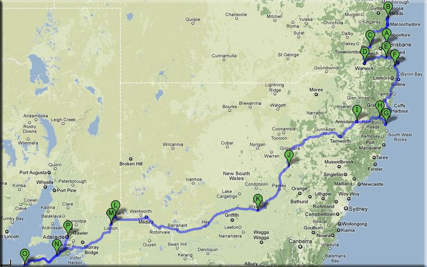 Landkarte Australien 2010