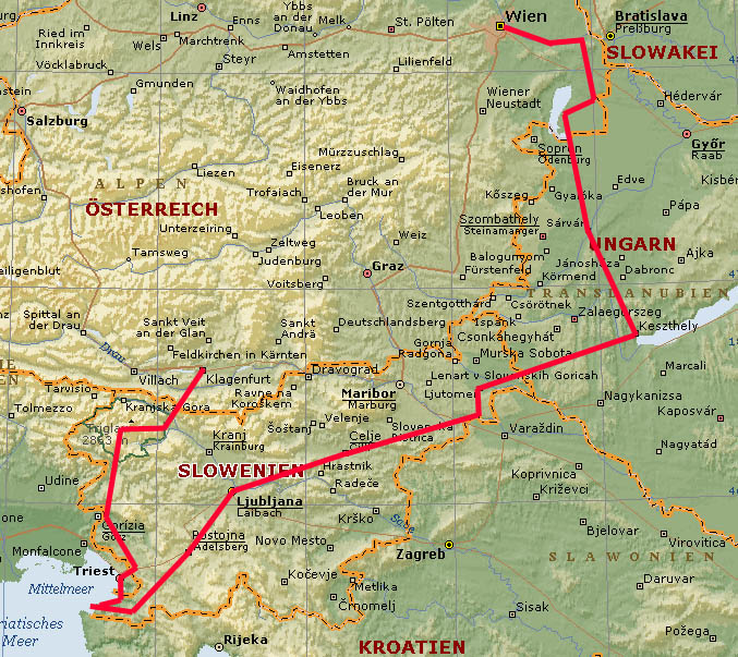 Landkarte Slowenien