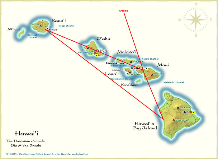 Landkarte Hawaii